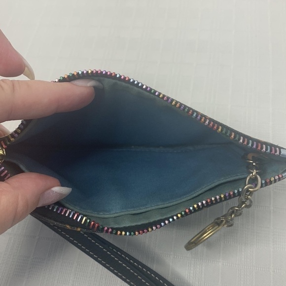 Vintage Dooney and Bourke oversized wristlet with rainbow zipper - Picture 10 of 11